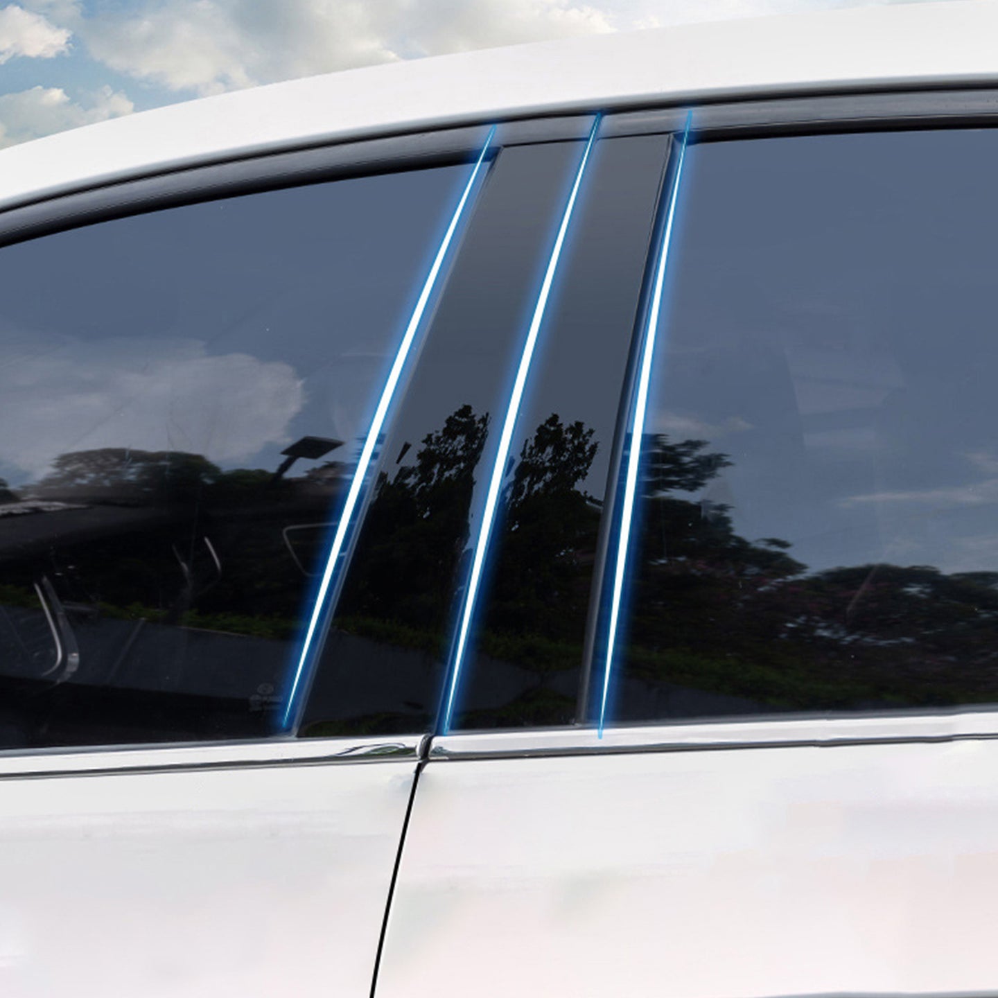 {{ Gloss Black Pillar Posts Door Trim Cover Suitable For Toyota RAV4 2019-2024 }} - Buy Car Parts Online at {{ Kaka Auto Parts }}.