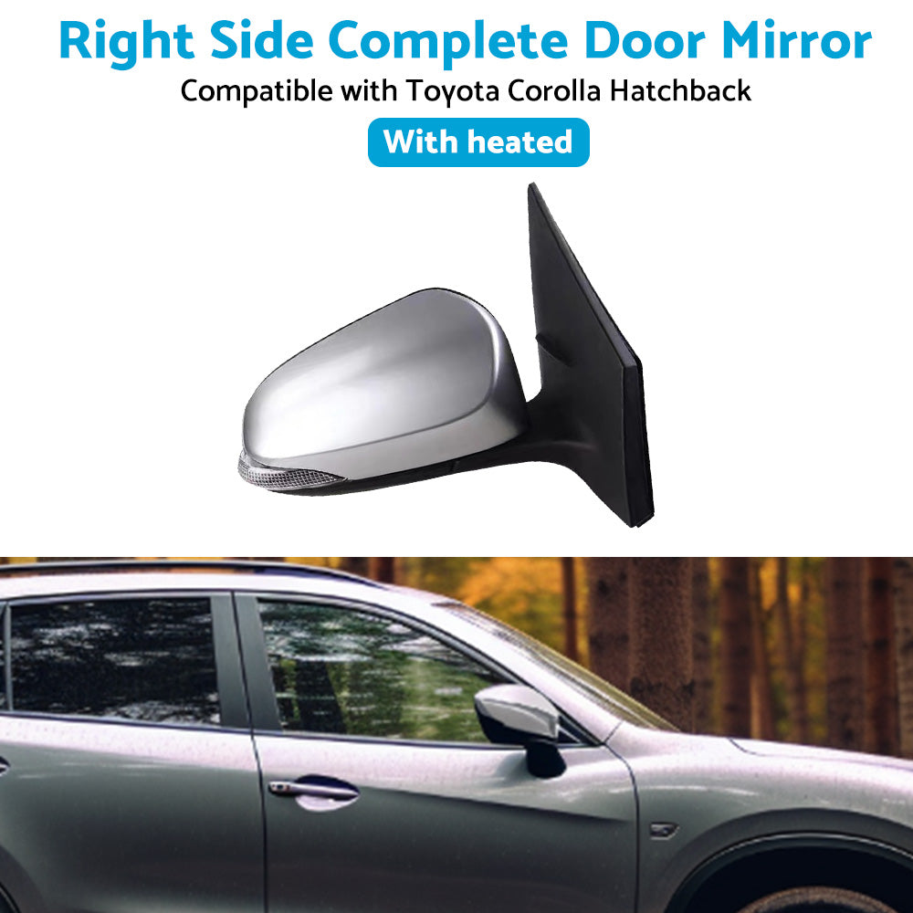 {{ Door Mirror Suitable for Toyota Corolla ZRE182 12-18 Hatch Right Silver Heated }} - Buy Car Parts Online at {{ Kaka Auto Parts }}.