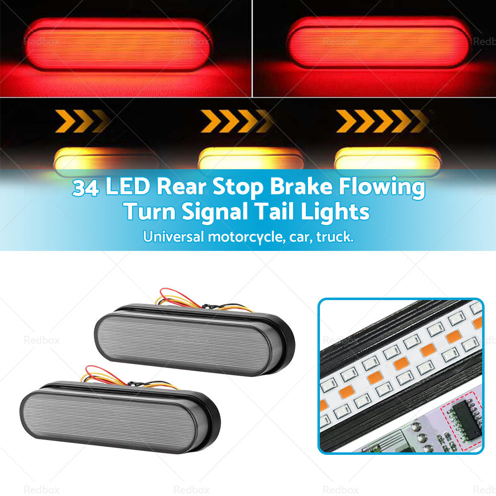 34LED Rear Stop Brake Flowing Turn Signal Tail Lights Suitable For Trailer Truck