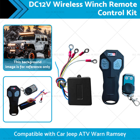 DC12V Wireless Winch Remote Control Kit Suitable for Car Jeep ATV Warn Ramsey