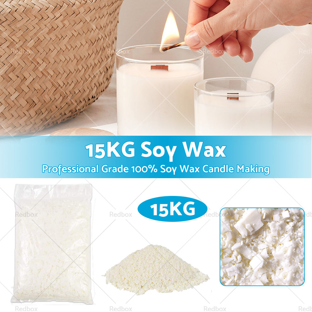 15KG Natural SOY WAX DIY Craft 100 percent  Pure for Melt  and  Candle Making Bulk Supplies