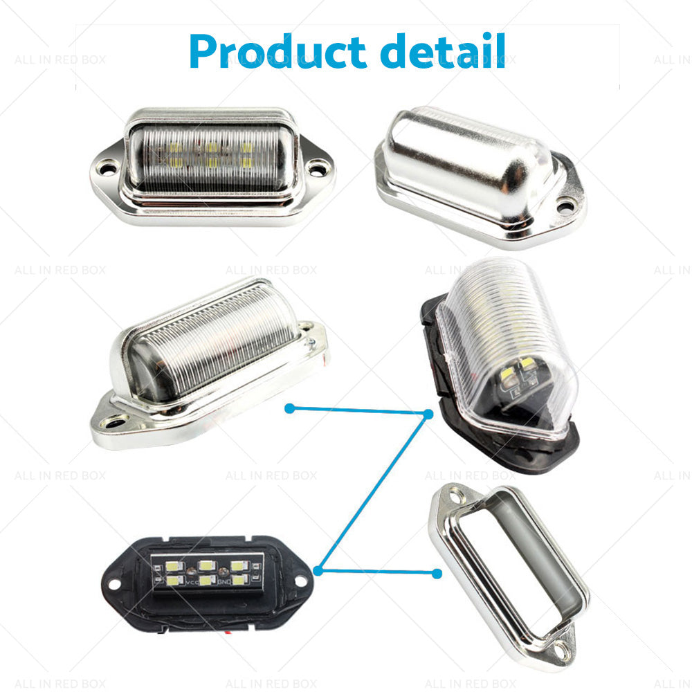 6 LED License Number Plate Light Lamps Suitable for Truck SUV Trailer Lorry