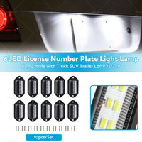 6LED License Number Plate Light Lamp Suitable For Truck SUV Trailer Lorry 12 24V