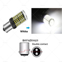 2X P21 or 5W BAY15D 1157 144SMD White LED Canbus Stop Tail Brake Light Bulbs