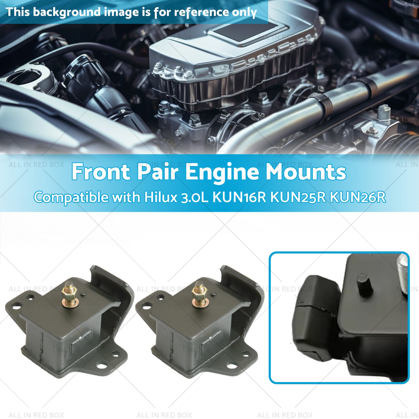 Front Pair Engine Mounts Suitable for Hilux 3. 0L KUN26R KUN16R KUN25R 05-16