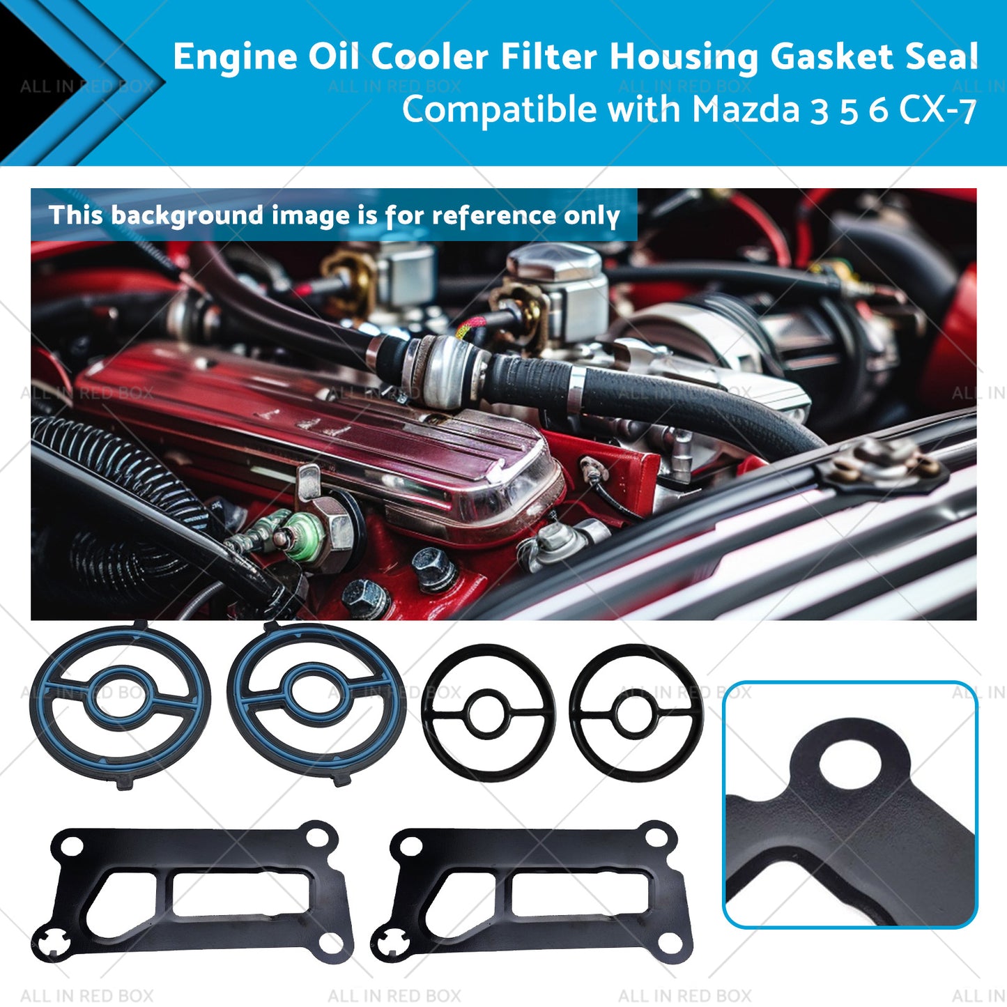 Engine Oil Cooler Filter Housing Gasket Seal Suitable for 2007-2012 Mazda CX-7