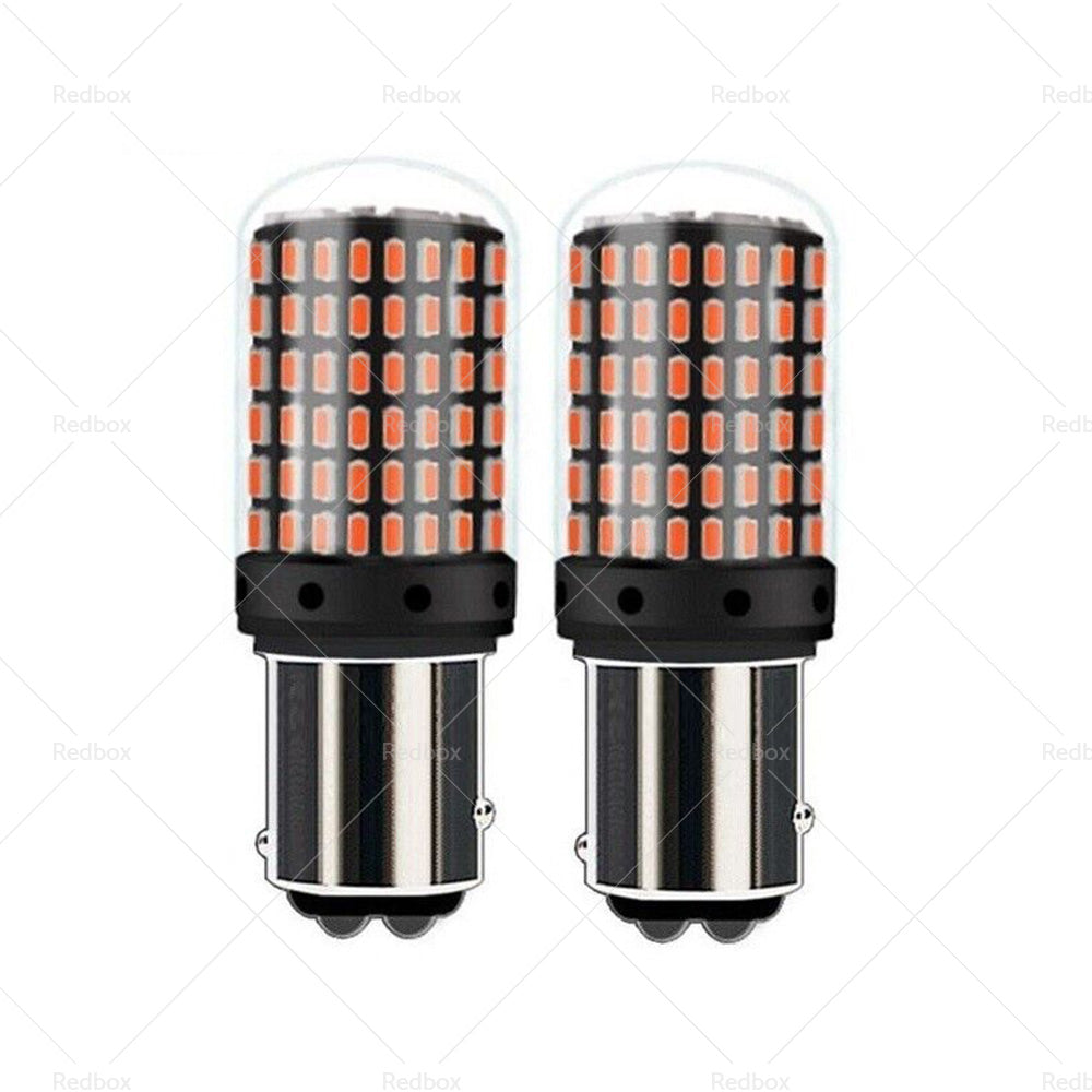 2 X P21 or 5W BAY15D 1157 144 Red LED Canbus Stop Tail Brake Light Bulbs No Error