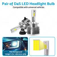 2PCS D4S LED Headlight Bulb Replace HID Xenon White 90W 6000K Conversion Kit