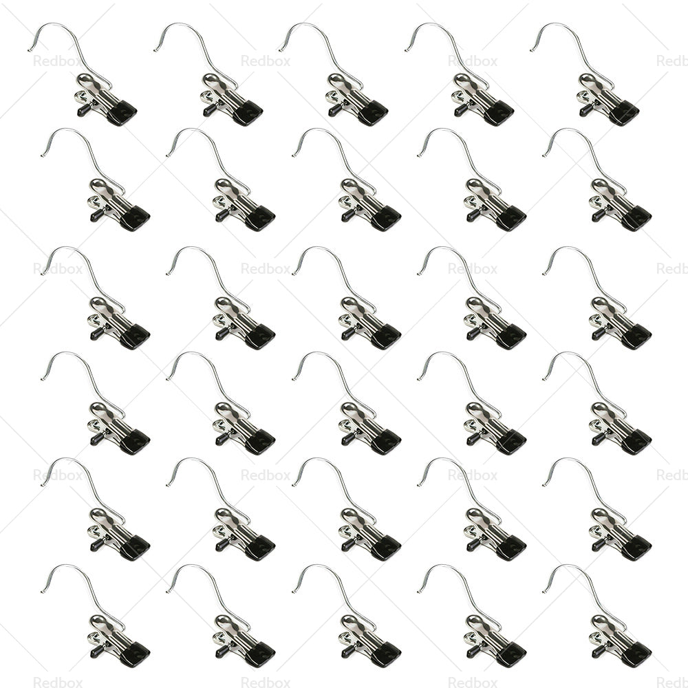 30PCS Single Clips Metal Hook Pins Scarf Belt Shoe Boots Hanger Portable Pegs