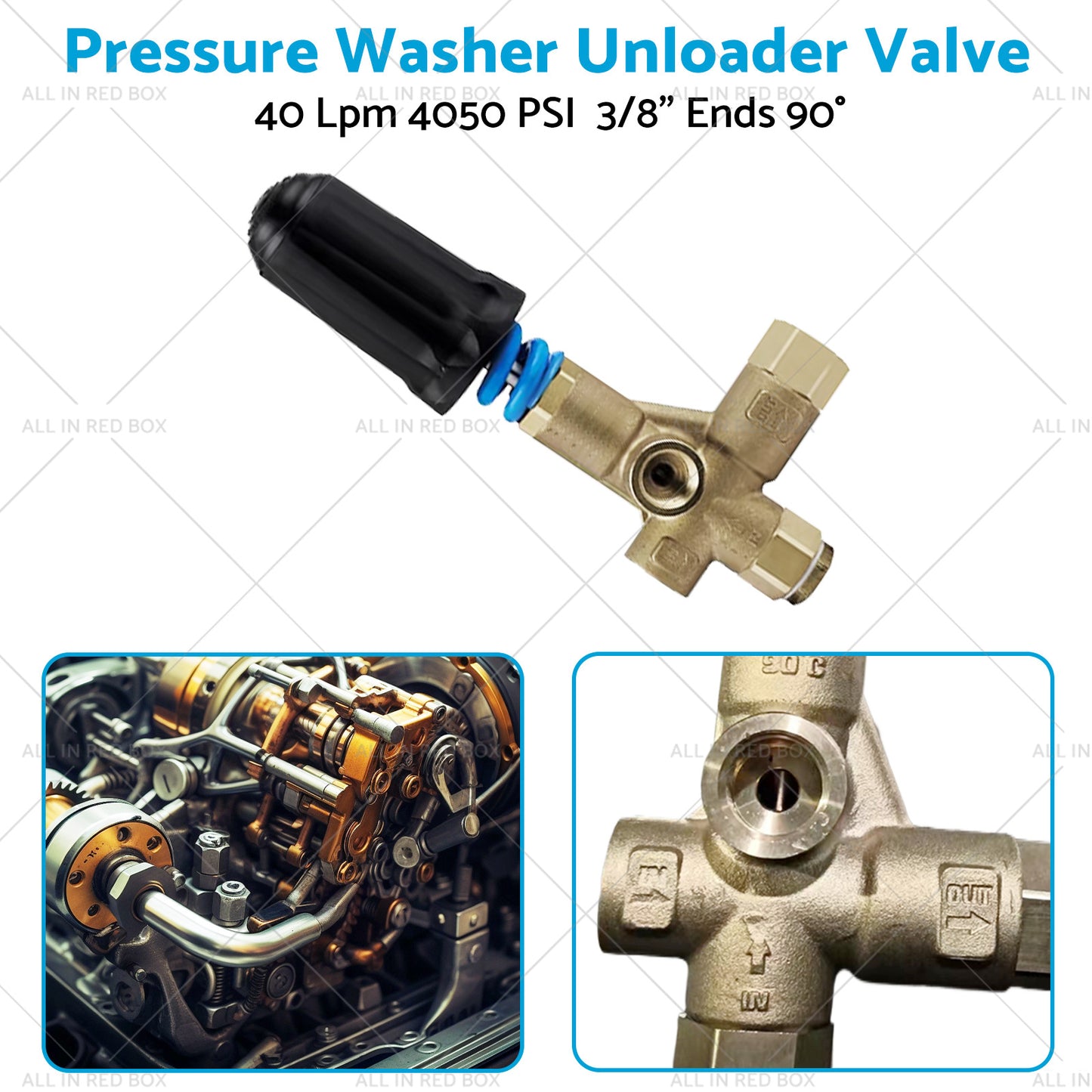 1x Pressure Washer Unloader Valve 40 Lpm 4050 PSI Ends 90¡ã 3 8inch