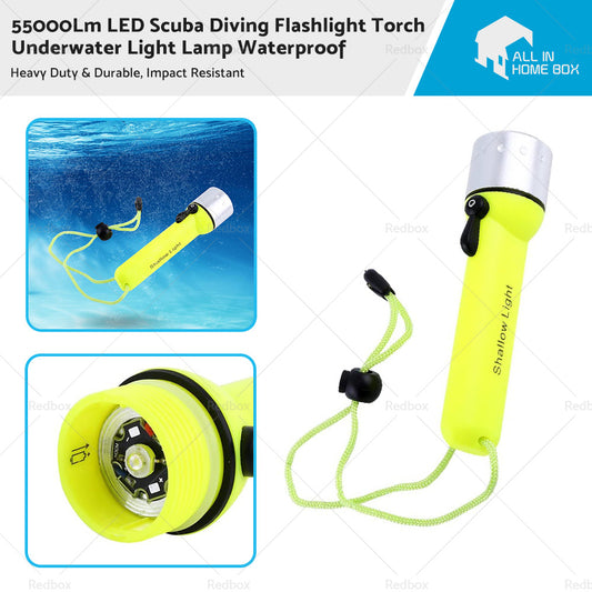 55000Lm LED Scuba Diving Flashlight Torch Underwater Light Lamp Waterproof