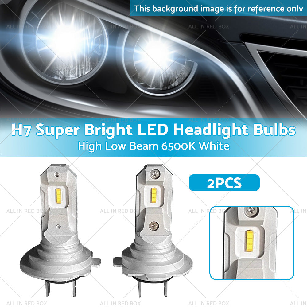 2PC H7 Super Bright LED Headlight Bulbs Conversion Kit High Low Beam 6500K White