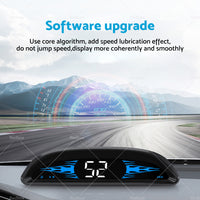 Car HUD Head Up Display LCD Digital GPS Speedometer Overspeed Alarm Universal