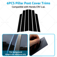 6PCS Black Window Trim Covers Suitable for 07-11 Honda CRV 2. 4L