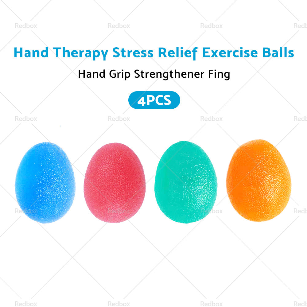 4PCS Hand Therapy Stress Relief Exercise Balls Hand Grip Strengthener Fing