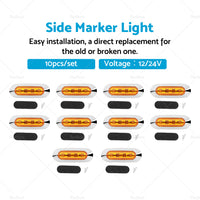 10x Clearance Light LED Side Marker Suitable For Truck Trailer Lorry Lamp Amber