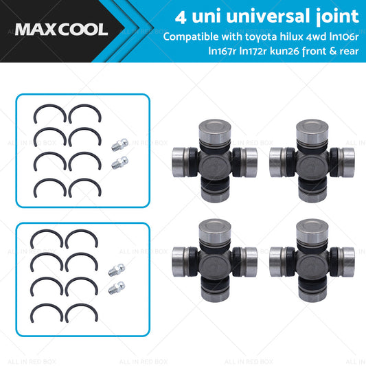 4 UNI UNIVERSAL JOINT SUITABLE FOR TOYOTA HILUX  LN106R LN167R LN172R FRONT and REAR