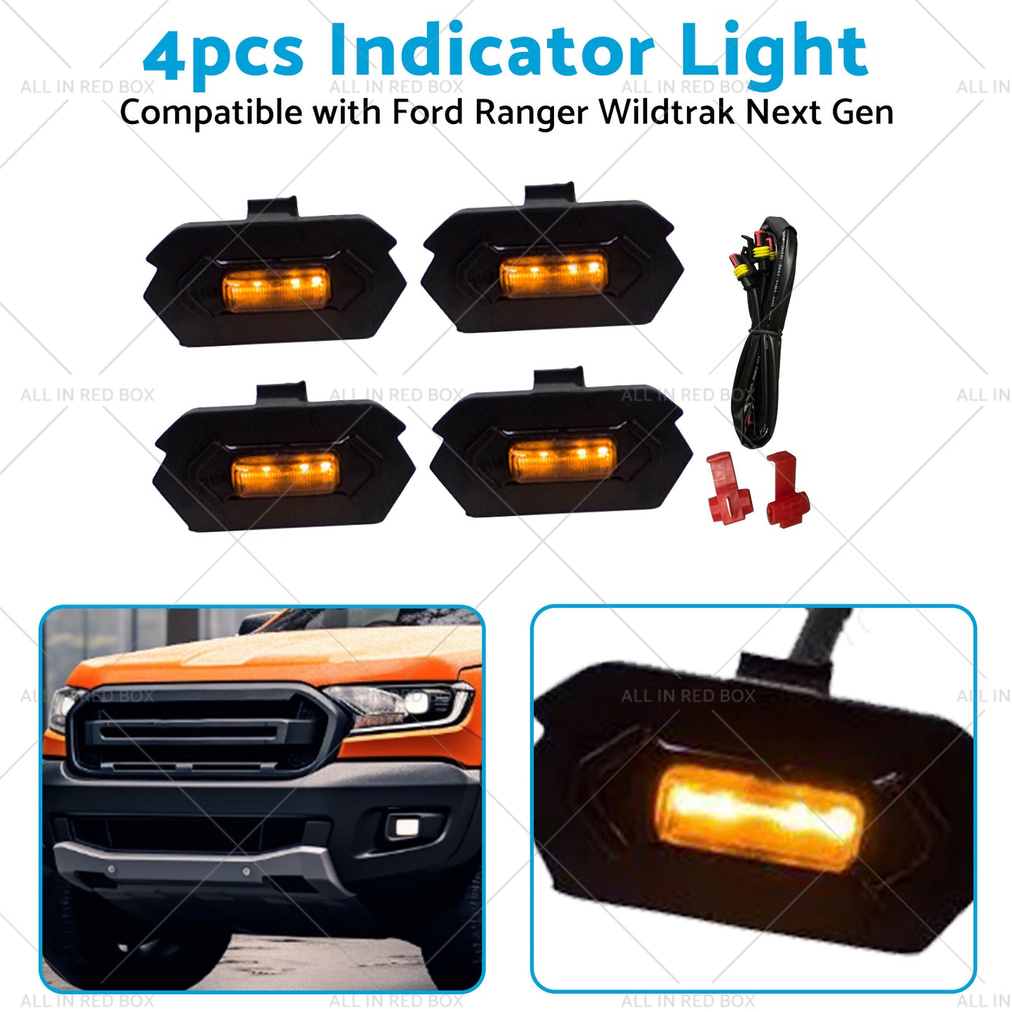 4x Indicator Light Amber Lamp Suitable for Ford Ranger Wildtrak Next Gen 2022-