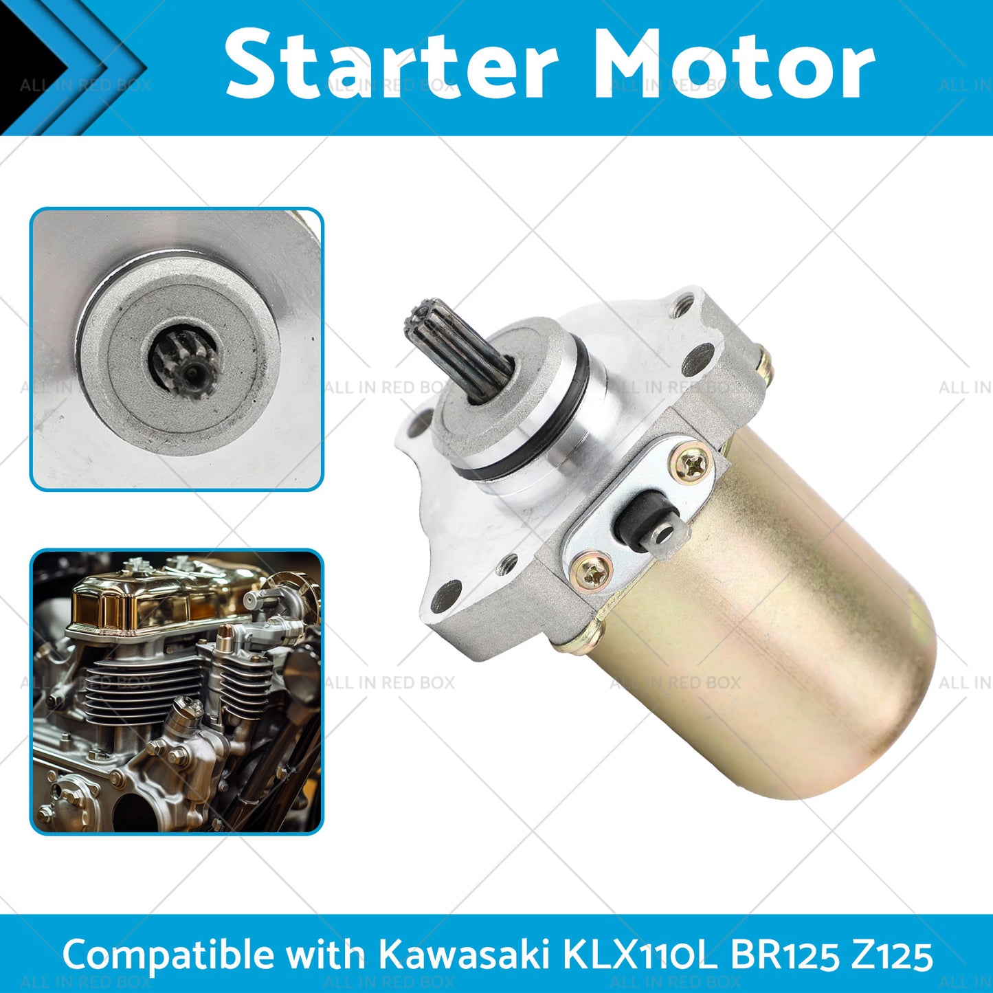 Starter Motor 9Teeth Suitable For Kawasaki BR125 Z125 Pro 2016-19 KLX110 L 10-20