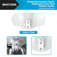 Motorcycle Windshield Extension Clip On Windscreen Screen Wind Deflector Spoiler