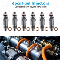 6PCS Fuel Injectors 093500-1810 23600-48011 Suitable For Toyota 2B B 2J 2H