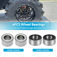 4PCS Wheel Bearings Suitable for Polaris Ranger 800 900 1000 RZR Front Rear