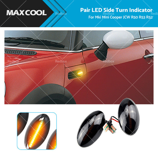 Pair LED Side Indicator Turn Signal Light Lamp For Mini Cooper JCW R50 R53 R52