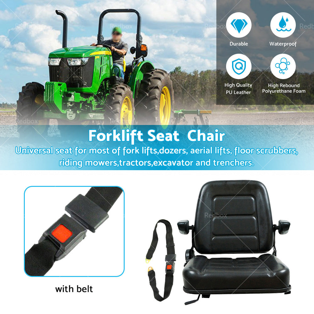 Tractor Seat Forklift Excavator Universal Suspension Backrest Truck Chair Adjust