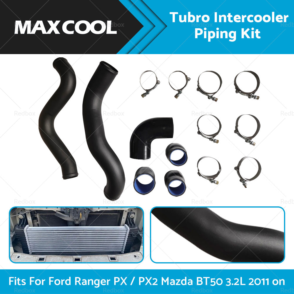 TURBO INTERCOOLER BLACK PIPING PIPE KIT FOR FORD RANGER PX  or  PX2 MAZDA BT50 3. 2L