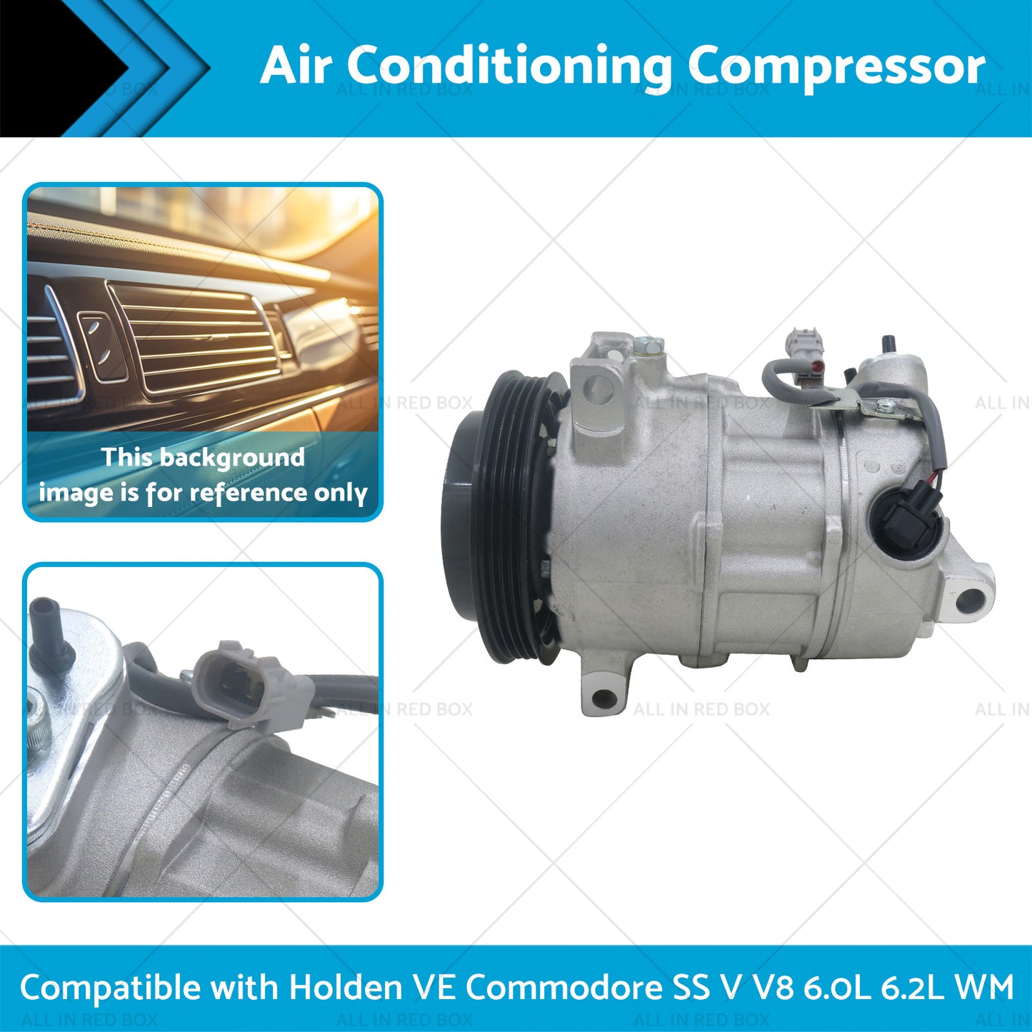 Air Conditioning Compressor Suitablefor Holden VE Commodore SS V V8 6.0L 6.2L WM