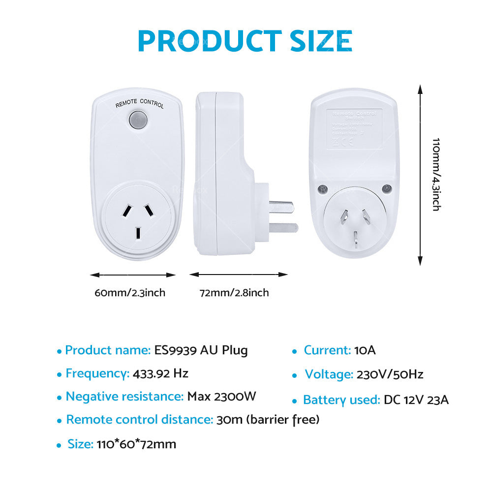 1 or 5 Pack Home Wireless Power Switch Mains Sockets  and  Remote Controllers AU Plug