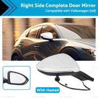 Door Mirror Suitable for VW Golf MK7 2013-2021 Right Driver Side White Heated