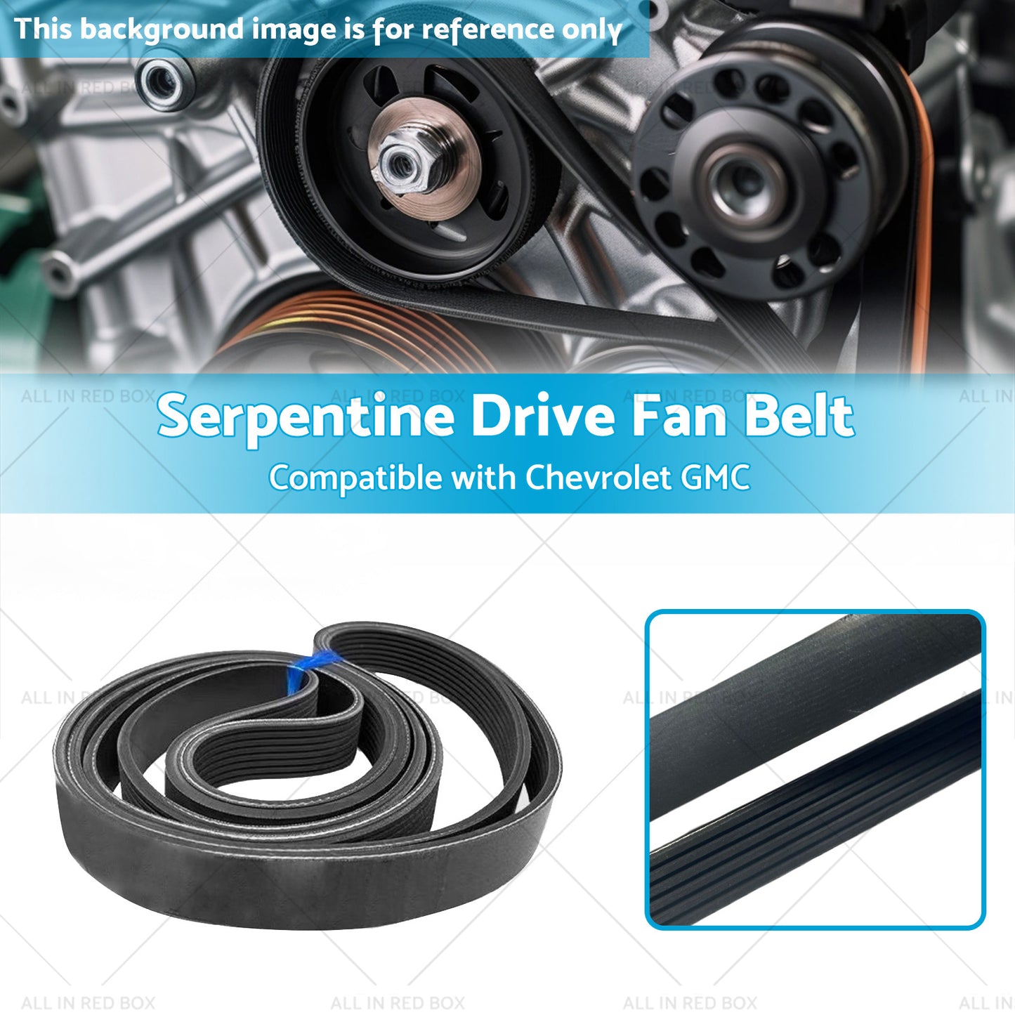 12626076 Serpentine Drive Fan Belt Suitable for 5.3L 6.2L 14-20 Chevrolet GMC