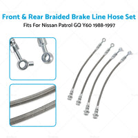 FrontRear Braided Brake Line Hose Set Fit Nissan Patrol GQ Y60 or Ford Maverick DA