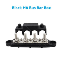 2PCS M8 4 Post 250A DC 48V Studs Bus Bar Power Distribution Box Terminal Block