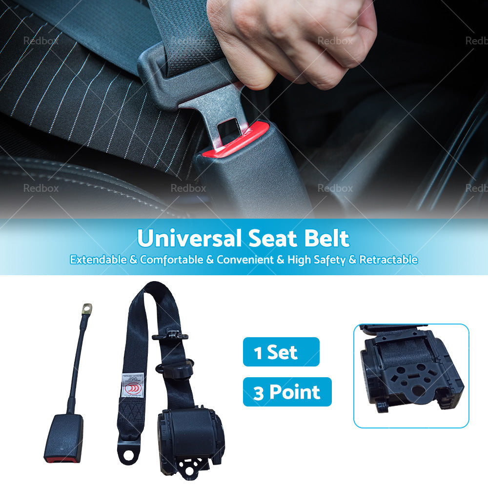 Universal 1 Sets 3M 3 Point Retractable Safety Seat Belt Truck Strap Seatbelt