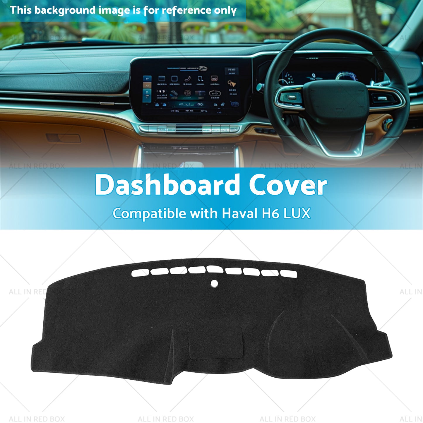 Dashboard Sun Cover Dash Mat Suitable for Haval H6 LUX 7 or 2016-2020 Black