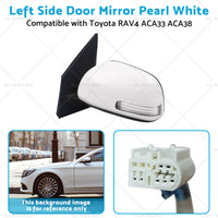 Pearl White Mirror Left Side Door Suitable for Toyota RAV4 ACA33 ACA38 2008-2012