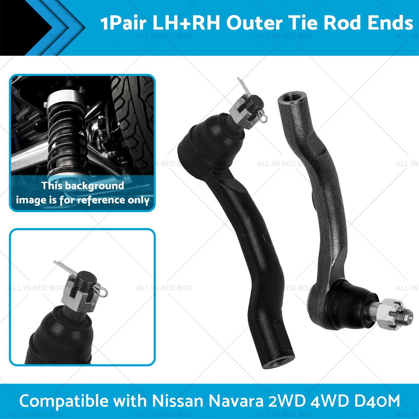 2x LH+RH Outer Tie Rod Ends Suitable for Nissan Navara 2WD 4WD D40M Chassis VSK