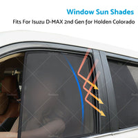 2PCS Rear LH RH Window Sun Shade Suitable  for Holden Colorado RG 2012-2020