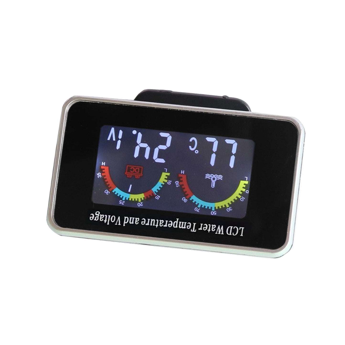 2 In1 Car Digital LCD Water Temperature Meter Voltmeter Gauge 12V/24V Display