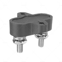 Bus Bar Terminal Block Heavy Duty Dual M6 Power Distribution Stud Black