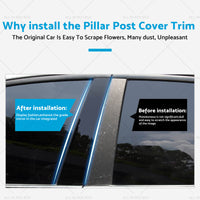 Gloss Black Pillar Posts Door Trim Cover Suitable For Toyota RAV4 2019-2024