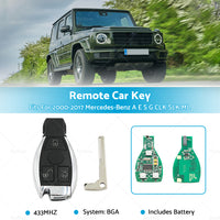 1Pc 3 Buttons Remote Key Fob 433MHz BGA With Chip For Mercedes Benz 2000