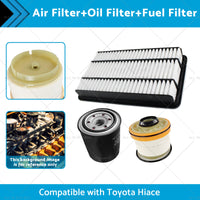 AirOilFuel Filter Kit Suitable for Toyota Hiace 3. 0L Turbo Diesel 3pcs