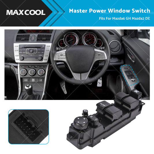 1X Front Right Master Power Window Switch Suitable For Mazda 6 GH Mazda 2 DE 2008-2012