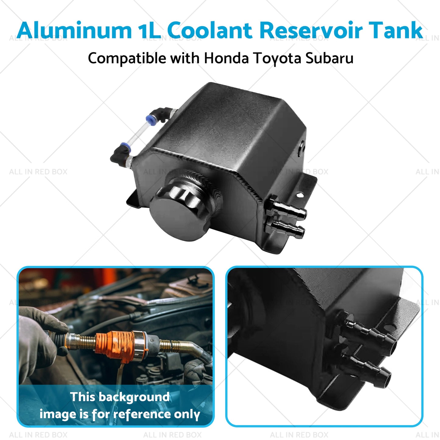 1L Aluminum Coolant Reservoir Tank Coolant Overflow Bottle Recovery Water Tank