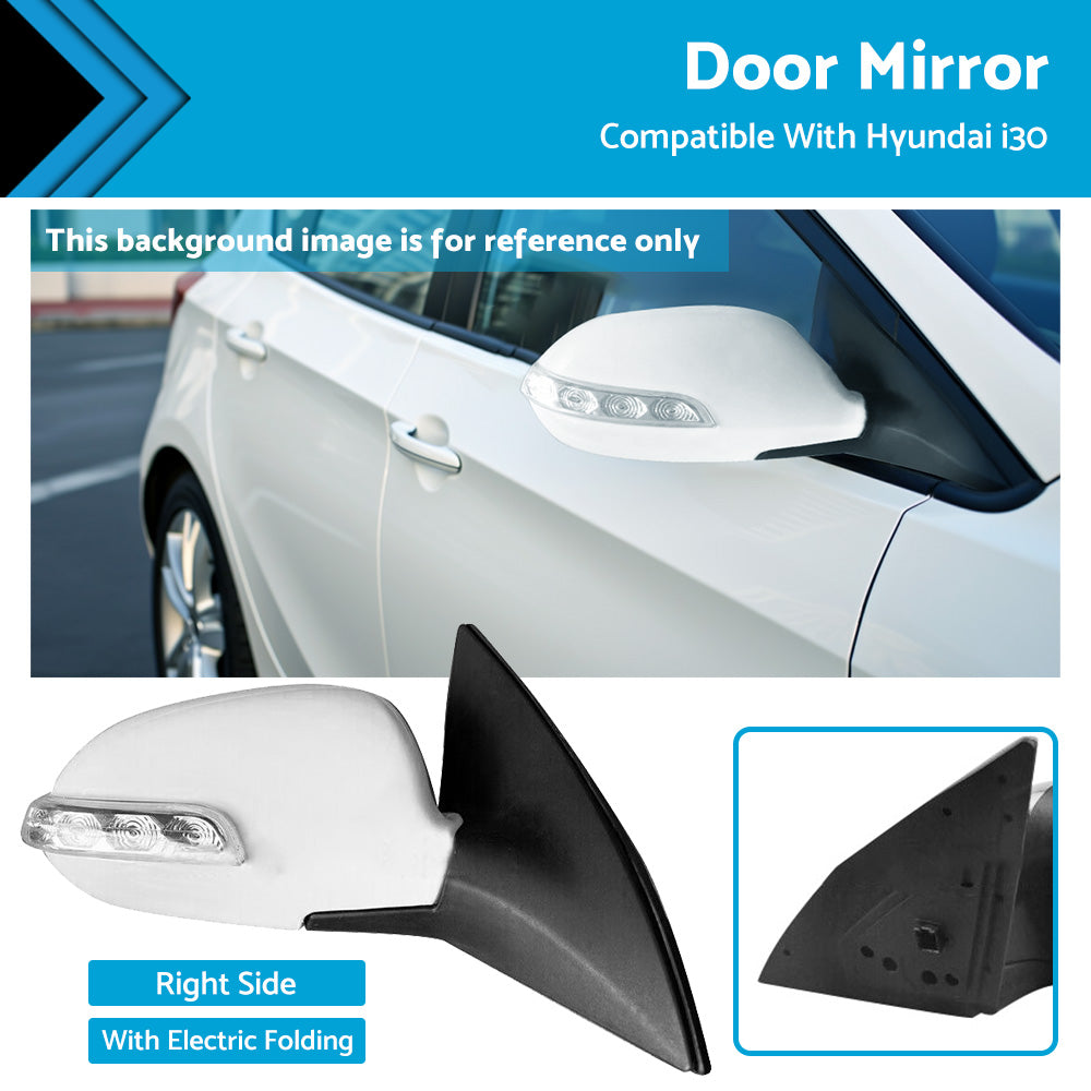 {{ Right Side Door Mirror With Electric Folding Suitable For Hyundai i30 2007-2012 }} - Buy Car Parts Online at {{ Kaka Auto Parts }}.