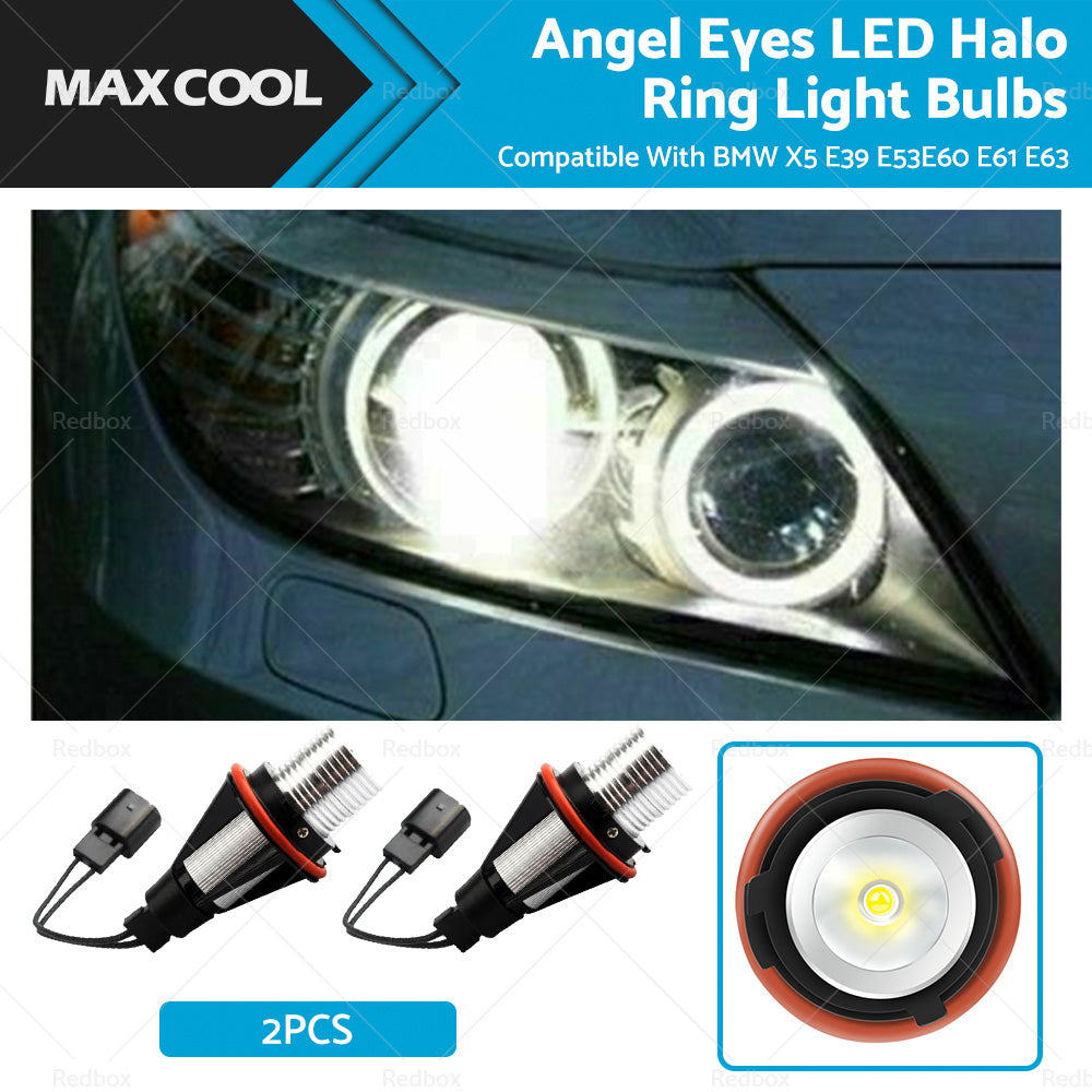 2x LED Halo Ring Light Bulbs Error Free Suitable For BMW X5 E39 E53 E60 E61 E63