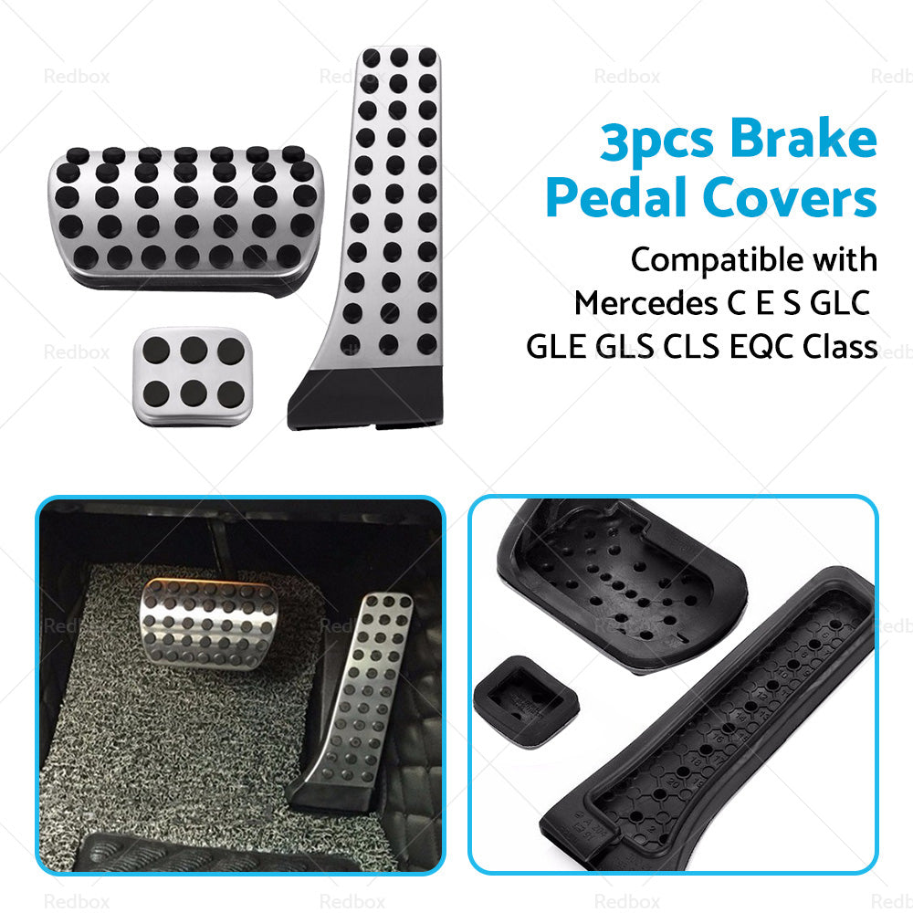 3PCS Brake Pedal Pad Cover Suitable For Mercedes C E S GLC GLE GLS CLS EQC Class